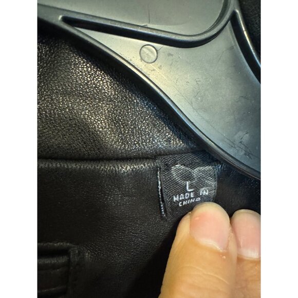 Roundtree & Yorke Leather Jacket Mens L Black Lambskin Bomber jacket - Picture 5 of 9